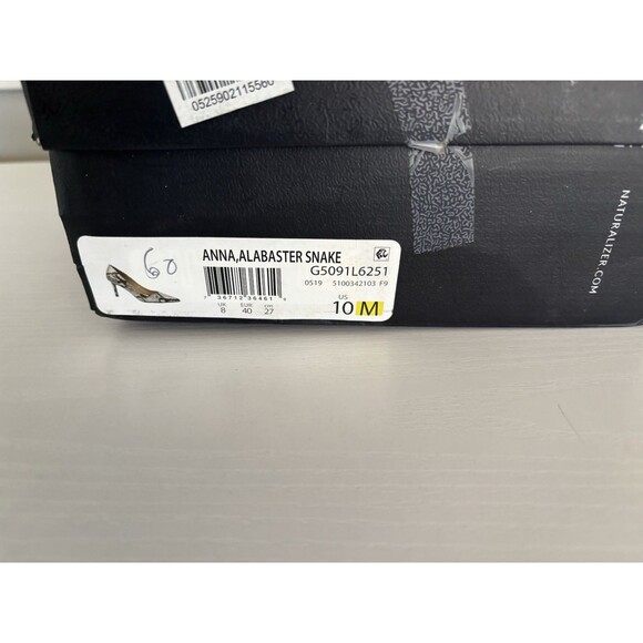 Naturalizer Anna Snake Skin  Pointed Toe Heels  Pumps Black & Cream  Size 10 - Picture 8 of 8